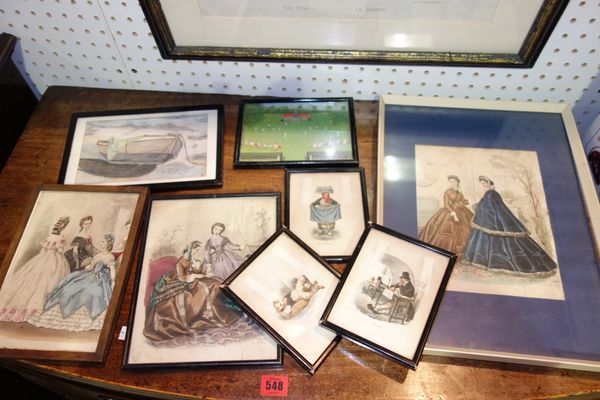 A quantity of assorted pictures and prints, including landscapes, figurative subjects and others. (qty)