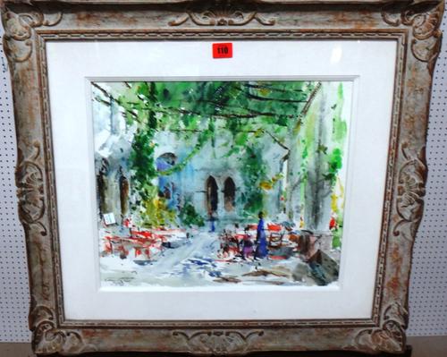 Italian School (20th century), Loggia, indistinctly signed, inscribed and dated 4-9-1951.