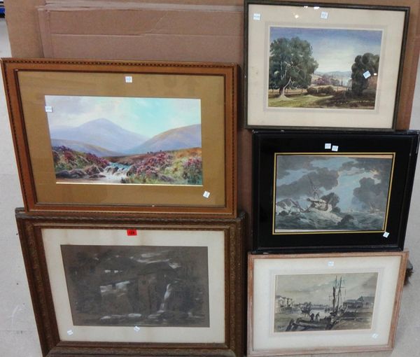 A quantity of assorted watercolours, drawings, prints and engravings, various subjects.(qty)