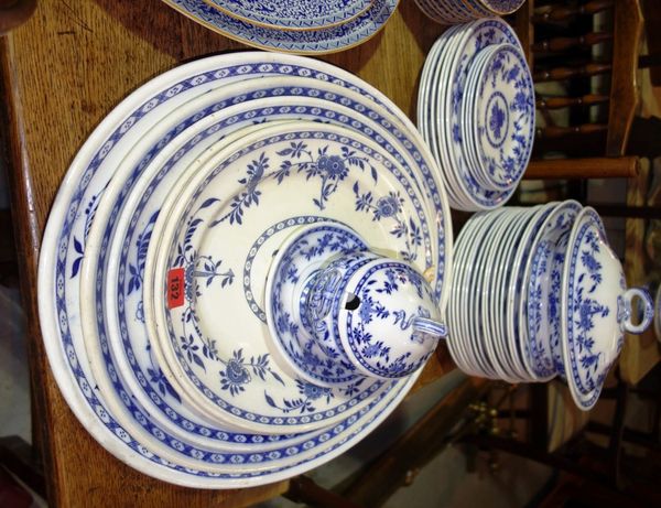 An extensive Minton blue and white dinner service in the 'Thistle' pattern. (qty)