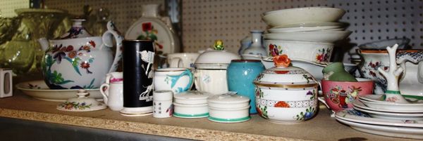 A quantity of assorted mainly 20th century ceramics, including vases, bowls, plates, jugs and sundry. (qty)