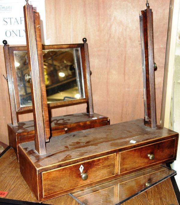 A 19th century two drawer swing frame mirror, together with another similar (a.f). (2)