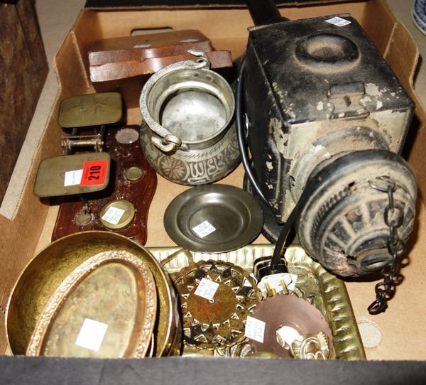 A quantity of collectables including postage scales and sundry. (qty)