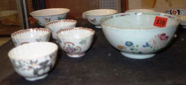 A group of Oriental porcelain, including famille rose bowls, tea bowls, an Imari oval dish and sundry. (qty)