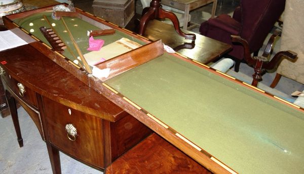 A 19th century mahogany folding bagatelle board, (1).