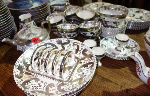 A Wedgwood part dinner service with silver lustre. (qty)