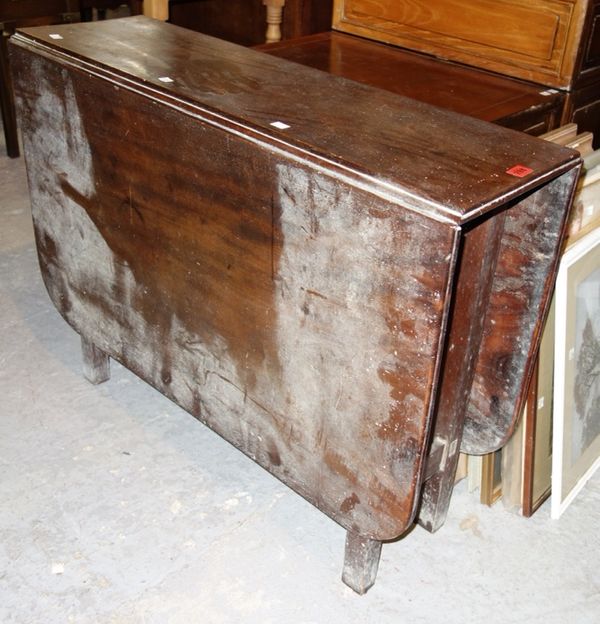 A 19th century mahogany drop flap table, 96cm wide.