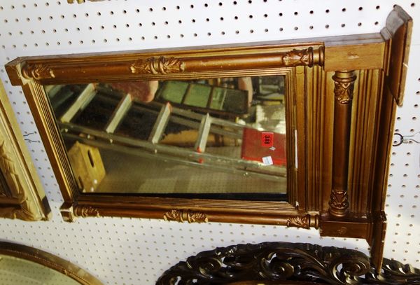 A Regency gilt framed rectangular pier mirror, 38cm x 71cm.