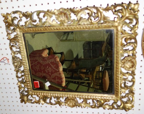 A 19th century Florentine gilt acanthus moulded mirror, 44cm x 53cm.