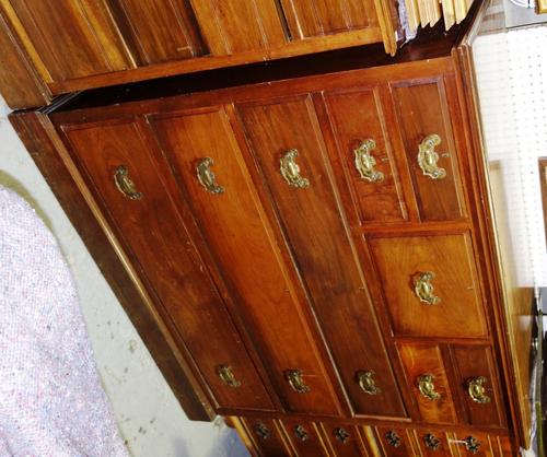 An early 20th century Scottish walnut chest of five short and three long drawers, 120cm wide.