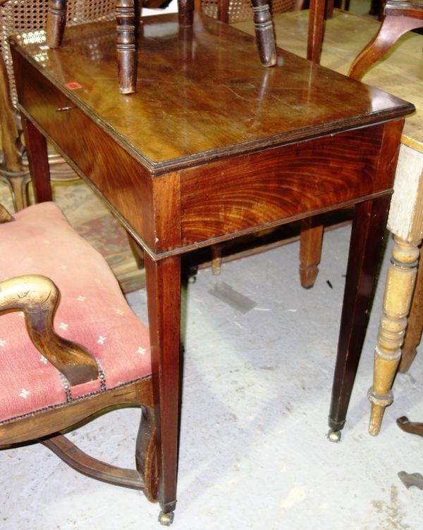A 19th century mahogany side table, 77cm wide.