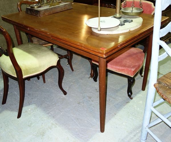 A 20th century extending Scandinavian teak rectangular dining table, 123cm long.