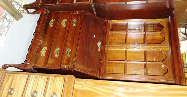 A 20th century mahogany bureau bookcase, 76cm wide.