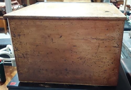 A 19th century mahogany lift top storage box, 64cm wide.