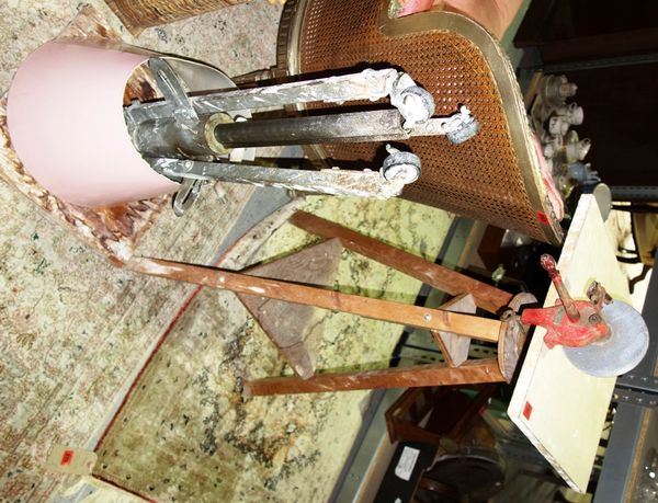 Two similar 20th century potters/artists tripod stands. (2)