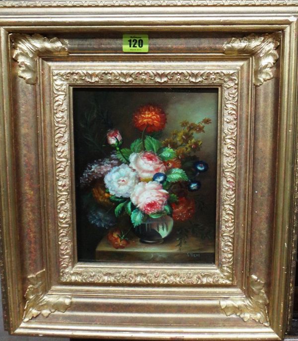 Stein (20th century), Floral still life, oil on board, signed.