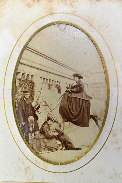 PHOTOGRAPHS - interesting miscellany of cabinet photos.; in 1 album, & some loose - including family groups, military; some of larger size, (1870s / 8