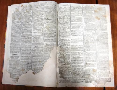 NEWSPAPERS - bound in 3 vols., contemp. uniform half calf & marbled boards, folio. 1) St. James's Chronicle, various issues Sept-Nov. 1774; bound with