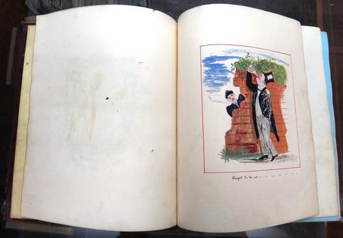 ALBUMS - 5, various sizes & leather bindings; pencil & coloured sketches, some prints; autographed messages and quotations (mid to later 19th cent.)