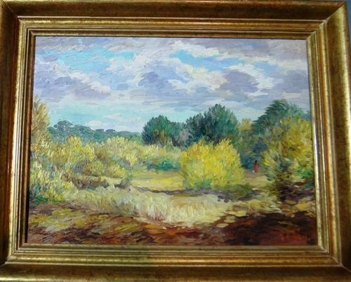 A metal railway lantern and another. (2)