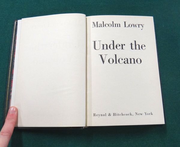 LOWRY (M.)  Under the Volcano.  First Edition. late 20th cent. dark green morocco, 2 raised bands on spine with red label in the compartment, g.e. & m