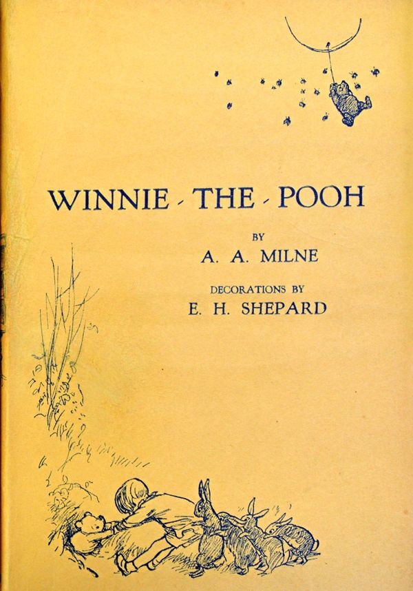 MILNE (A.A.)  Winnie-The-Pooh. With decorations by Ernest H. Shepard.  First Edition. pictorial plan on e/ps., half title; gilt-pictorial cloth, gilt