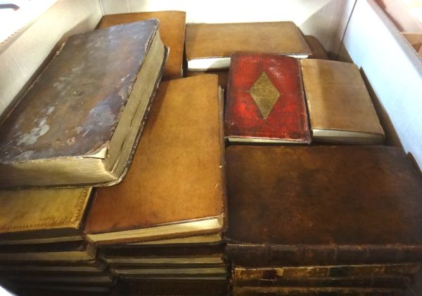 DUBLIN PRINTED -  mostly later 18th cent. leatherbound, a sizeable collection.  *  generally of 'non-Irish' content.
