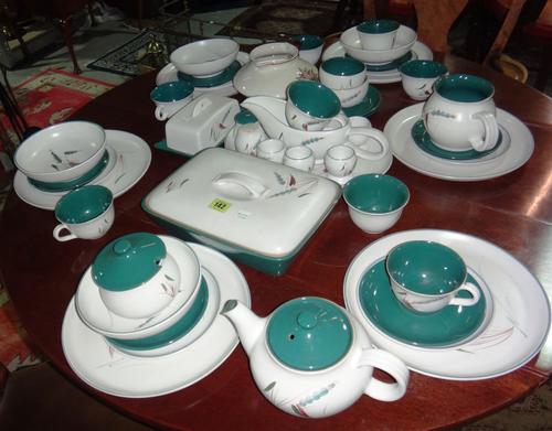A 20th century Denby 'Greenwheat' pattern part dinner and tea set.