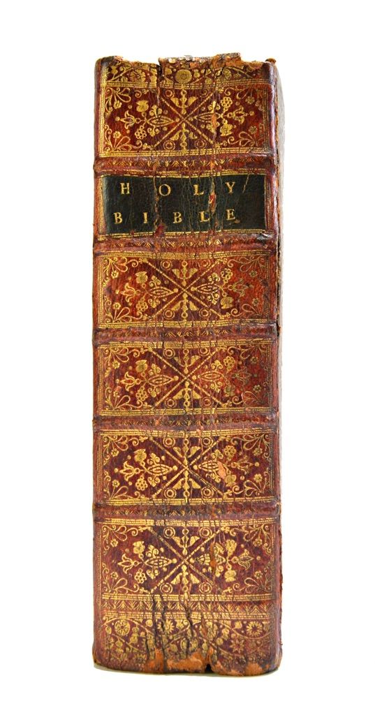 [BIBLE]  The Holy Bible  . . .  engraved 'architectural' title & separate N.T. title; contemp. Irish red morocco, overall gilt-tooled decoration, cent