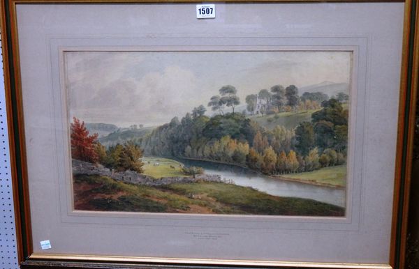 William Brocas (1794-1868), The river Liffey near Dublin, watercolour, signed, 29cm x 49cm.