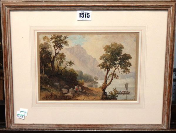 Edward Swinburne (1765-1847), Lake of Lugano, watercolour, 15cm x 22cm.