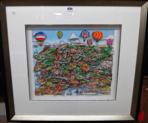 Charles Fazzino (b.1955), For the love of France, a 3D colour print, signed, inscribed and numbered, 40cm x 47cm.