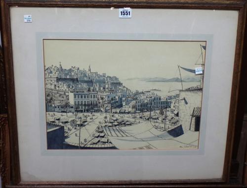 Allan McNab (early 20th century), Sokko, Tanger, pen, ink and wash, signed and dasted March 1926, 30cm x 41cm.