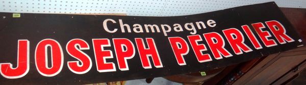 A 20th century metal advertising sign for 'JOSEPH PERRIER CHAMPAGNE'.