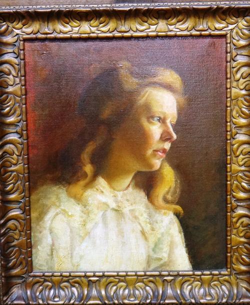 Attributed to Gwen John (1876-1939), Portrait of Jess Perry, oil on canvas, 44cm x 37cm.
