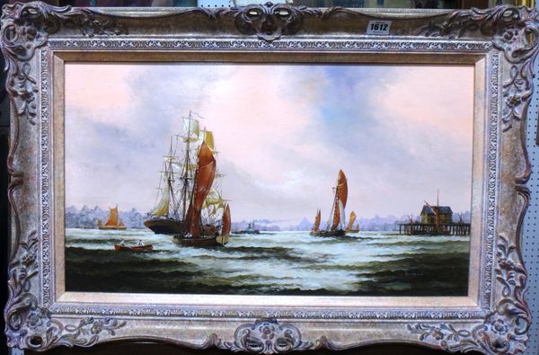 Ken Hammond (20th century), Harbour scene, oil on board, signed, 34cm x 59cm. DDS