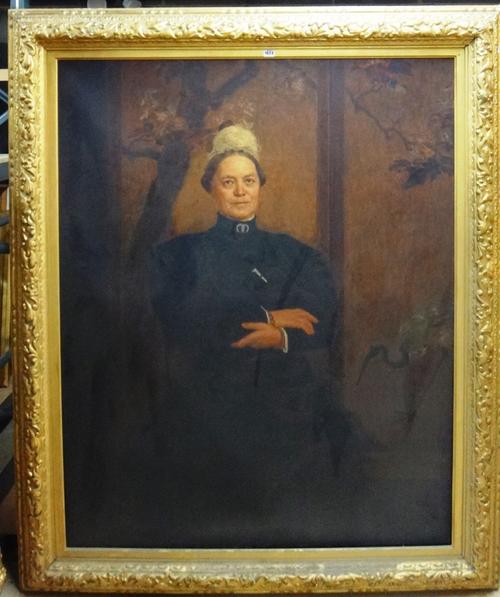 Wyatt Eaton (1849-1896), Portrait of a lady; Portrait of a gentleman, a pair, oil on canvas, both signed and dated 1894, each 150cm x 120cm.(2)