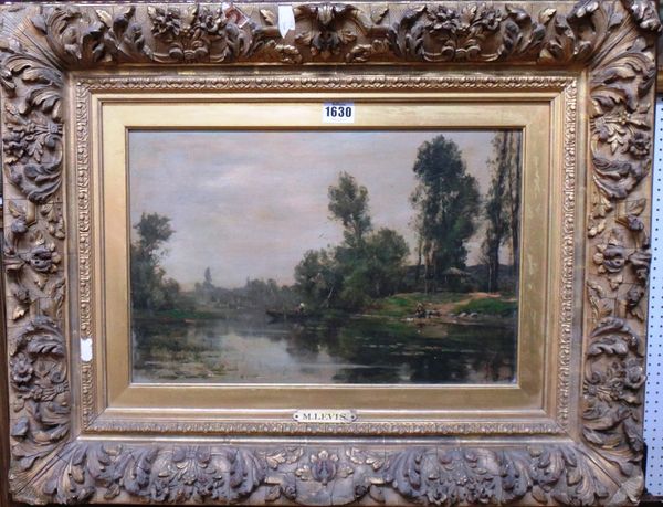 Maurice Levis (1860-1940), Le Matin a Chenneviere, oil on canvas, signed, 26cm x 40cm.