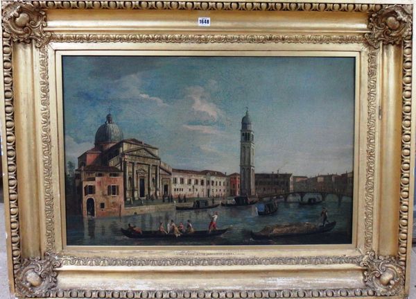 Follower of Antonio Canal, il Canaletto, A Venetian Capriccio, oil on canvas, 52cm x 80cm.  Illustrated