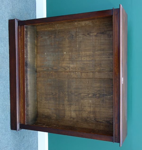 A 19th century mahogany floor standing open bookcase on plinth base, 120cm wide.