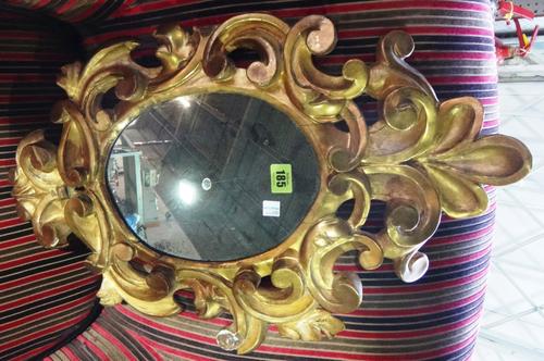 A 19th century gilt framed acanthus moulded hall mirror.