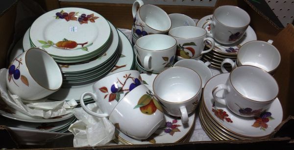 A quantity of Royal Worcester Evesham pattern dinnerware. (qty)