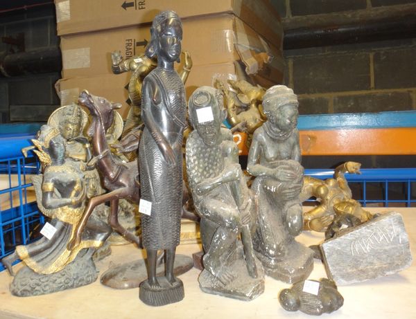 A quantity of 20th century Eastern style figures, Buddhas and sundry.