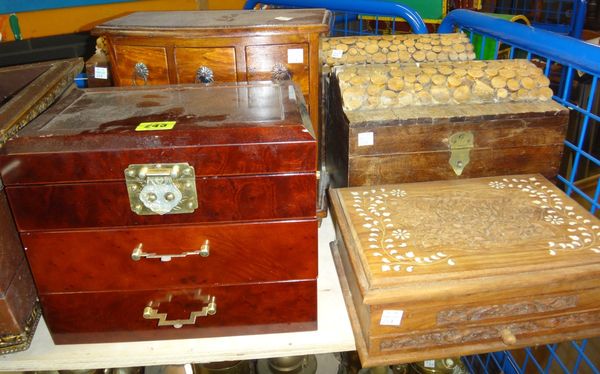 A group of 20th century hardwood boxes.