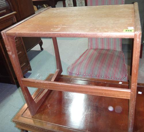 A 20th century Danish occasional table and a similar stool. (2)