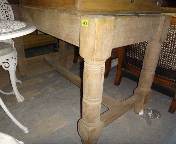 A 20th century oak table base.