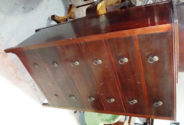 A 20th century mahogany chest of six drawers.