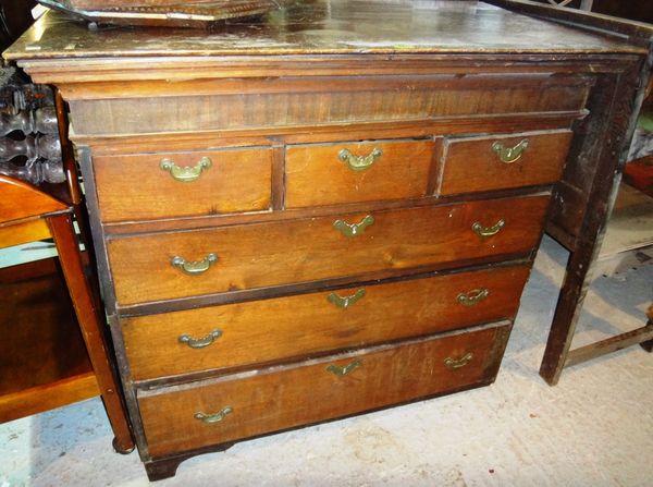 A 19th century mahogany chest of three short and three long drawers.