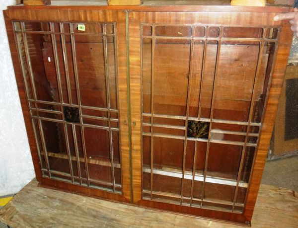 A 19th century mahogany glazed bookcase top.
