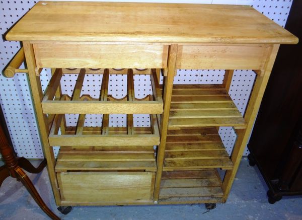 A 20th century pine freestanding kitchen unit.